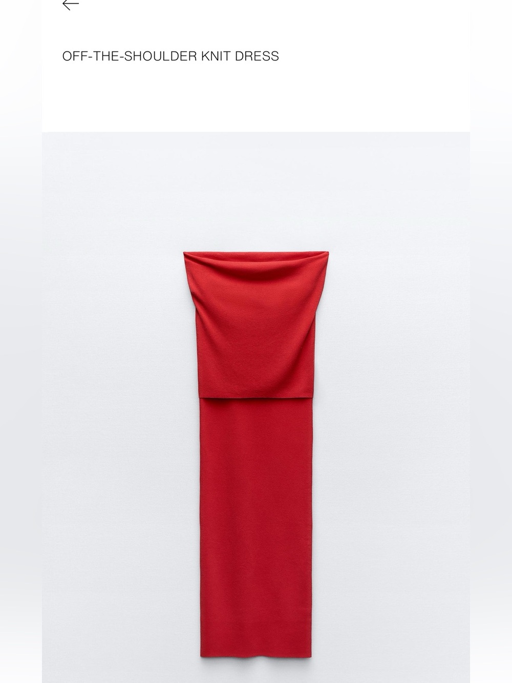 Zara Red Off-the-Shoulder Knit Dress NWT